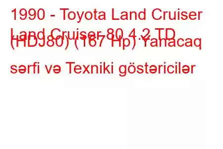 1990 - Toyota Land Cruiser
Land Cruiser 80 4.2 TD (HDJ80) (167 Hp) Yanacaq sərfi və Texniki göstəricilər