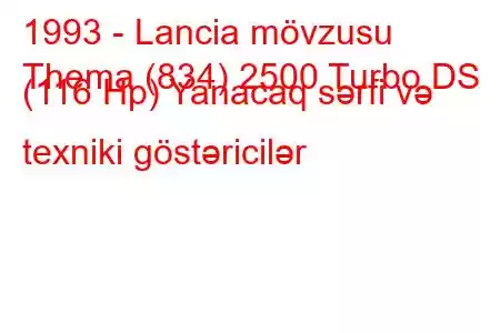 1993 - Lancia mövzusu
Thema (834) 2500 Turbo DS (116 Hp) Yanacaq sərfi və texniki göstəricilər