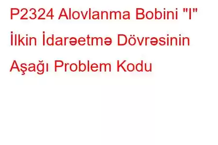 P2324 Alovlanma Bobini 