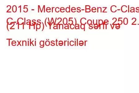 2015 - Mercedes-Benz C-Class
C-Class (W205) Coupe 250 2.0 (211 Hp) Yanacaq sərfi və Texniki göstəricilər