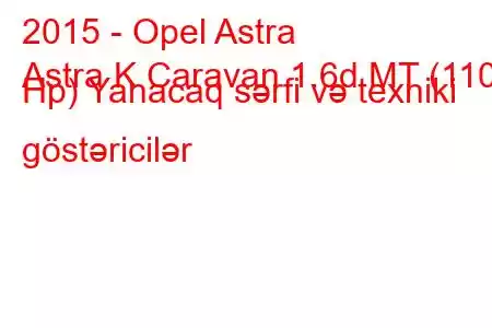 2015 - Opel Astra
Astra K Caravan 1.6d MT (110 Hp) Yanacaq sərfi və texniki göstəricilər