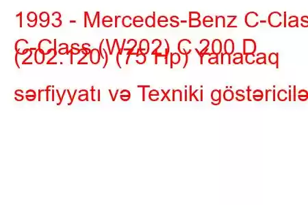 1993 - Mercedes-Benz C-Class
C-Class (W202) C 200 D (202.120) (75 Hp) Yanacaq sərfiyyatı və Texniki göstəricilər