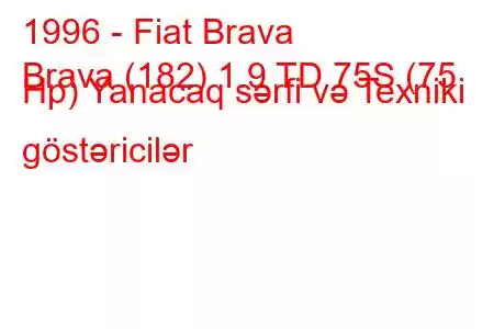 1996 - Fiat Brava
Brava (182) 1.9 TD 75S (75 Hp) Yanacaq sərfi və Texniki göstəricilər