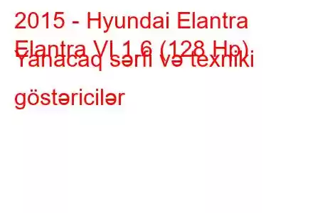 2015 - Hyundai Elantra
Elantra VI 1.6 (128 Hp) Yanacaq sərfi və texniki göstəricilər