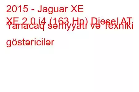 2015 - Jaguar XE
XE 2.0 i4 (163 Hp) Diesel AT Yanacaq sərfiyyatı və Texniki göstəricilər