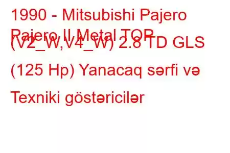 1990 - Mitsubishi Pajero
Pajero II Metal TOP (V2_W,V4_W) 2.8 TD GLS (125 Hp) Yanacaq sərfi və Texniki göstəricilər