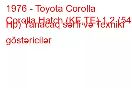 1976 - Toyota Corolla
Corolla Hatch (KE,TE) 1.2 (54 Hp) Yanacaq sərfi və Texniki göstəricilər