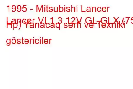 1995 - Mitsubishi Lancer
Lancer VI 1.3 12V GL,GLX (75 Hp) Yanacaq sərfi və Texniki göstəricilər