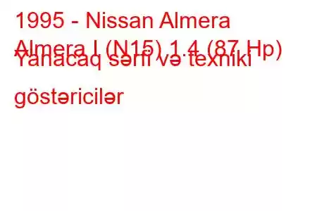 1995 - Nissan Almera
Almera I (N15) 1.4 (87 Hp) Yanacaq sərfi və texniki göstəricilər