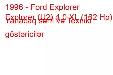 1996 - Ford Explorer
Explorer (U2) 4.0 XL (162 Hp) Yanacaq sərfi və Texniki göstəricilər