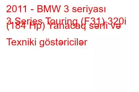 2011 - BMW 3 seriyası
3 Series Touring (F31) 320i (184 Hp) Yanacaq sərfi və Texniki göstəricilər