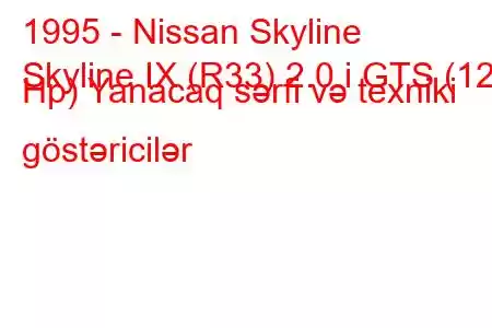 1995 - Nissan Skyline
Skyline IX (R33) 2.0 i GTS (125 Hp) Yanacaq sərfi və texniki göstəricilər