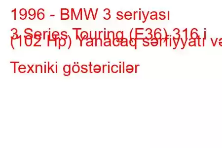 1996 - BMW 3 seriyası
3 Series Touring (E36) 316 i (102 Hp) Yanacaq sərfiyyatı və Texniki göstəricilər