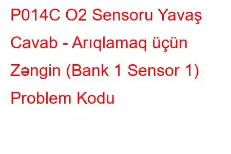 P014C O2 Sensoru Yavaş Cavab - Arıqlamaq üçün Zəngin (Bank 1 Sensor 1) Problem Kodu