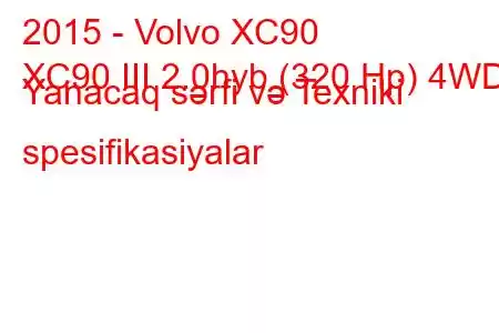 2015 - Volvo XC90
XC90 III 2.0hyb (320 Hp) 4WD Yanacaq sərfi və Texniki spesifikasiyalar