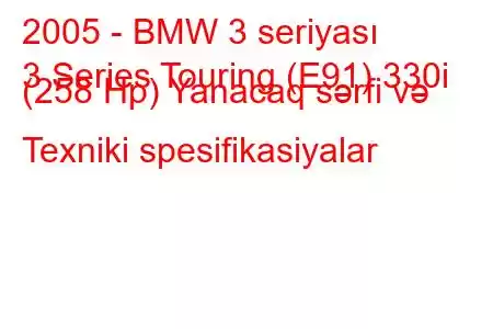 2005 - BMW 3 seriyası
3 Series Touring (E91) 330i (258 Hp) Yanacaq sərfi və Texniki spesifikasiyalar