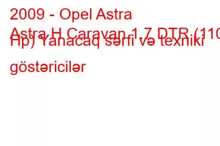 2009 - Opel Astra
Astra H Caravan 1.7 DTR (110 Hp) Yanacaq sərfi və texniki göstəricilər