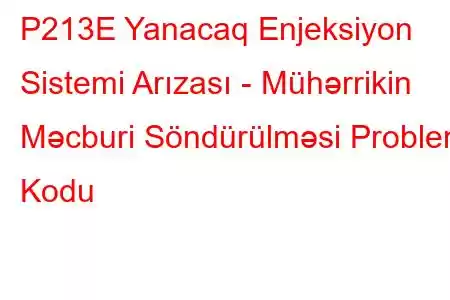 P213E Yanacaq Enjeksiyon Sistemi Arızası - Mühərrikin Məcburi Söndürülməsi Problem Kodu