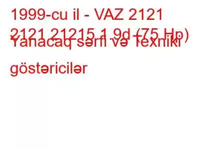 1999-cu il - VAZ 2121
2121 21215 1.9d (75 Hp) Yanacaq sərfi və Texniki göstəricilər