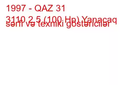 1997 - QAZ 31
3110 2.5 (100 Hp) Yanacaq sərfi və texniki göstəricilər