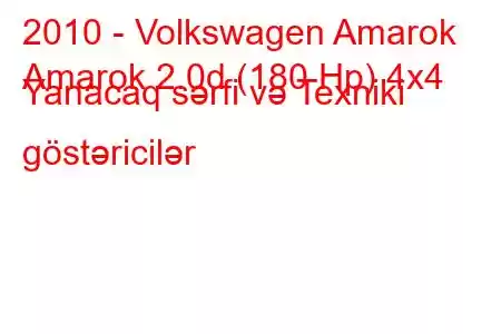 2010 - Volkswagen Amarok
Amarok 2.0d (180 Hp) 4x4 Yanacaq sərfi və Texniki göstəricilər