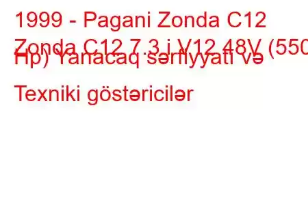 1999 - Pagani Zonda C12
Zonda C12 7.3 i V12 48V (550 Hp) Yanacaq sərfiyyatı və Texniki göstəricilər