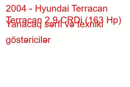 2004 - Hyundai Terracan
Terracan 2.9 CRDi (163 Hp) Yanacaq sərfi və texniki göstəricilər