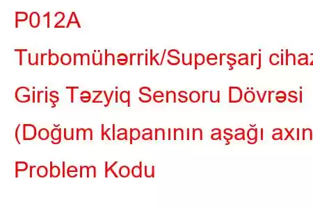 P012A Turbomühərrik/Superşarj cihazı Giriş Təzyiq Sensoru Dövrəsi (Doğum klapanının aşağı axını) Problem Kodu