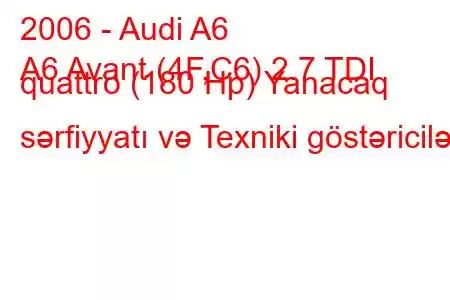 2006 - Audi A6
A6 Avant (4F,C6) 2.7 TDI quattro (180 Hp) Yanacaq sərfiyyatı və Texniki göstəricilər