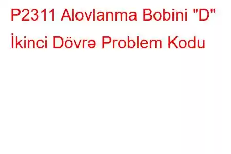 P2311 Alovlanma Bobini 