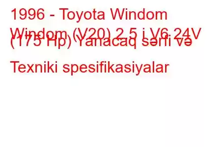 1996 - Toyota Windom
Windom (V20) 2.5 i V6 24V (175 Hp) Yanacaq sərfi və Texniki spesifikasiyalar