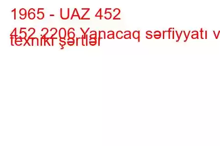 1965 - UAZ 452
452 2206 Yanacaq sərfiyyatı və texniki şərtlər