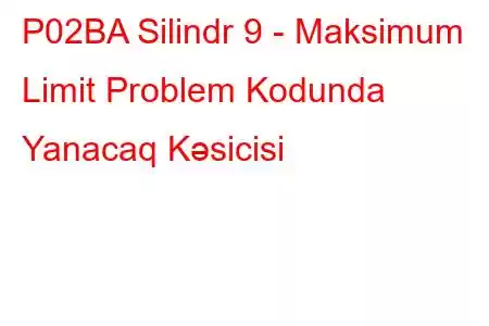 P02BA Silindr 9 - Maksimum Limit Problem Kodunda Yanacaq Kəsicisi