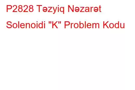 P2828 Təzyiq Nəzarət Solenoidi 