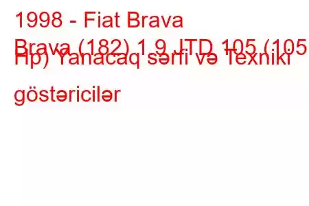 1998 - Fiat Brava
Brava (182) 1.9 JTD 105 (105 Hp) Yanacaq sərfi və Texniki göstəricilər