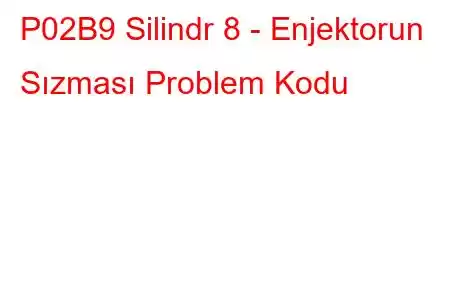 P02B9 Silindr 8 - Enjektorun Sızması Problem Kodu