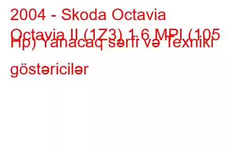 2004 - Skoda Octavia
Octavia II (1Z3) 1.6 MPI (105 Hp) Yanacaq sərfi və Texniki göstəricilər