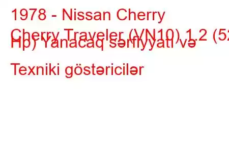 1978 - Nissan Cherry
Cherry Traveler (VN10) 1.2 (52 Hp) Yanacaq sərfiyyatı və Texniki göstəricilər