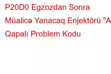 P20D0 Egzozdan Sonra Müalicə Yanacaq Enjektörü 