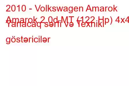 2010 - Volkswagen Amarok
Amarok 2.0d MT (122 Hp) 4x4 Yanacaq sərfi və Texniki göstəricilər