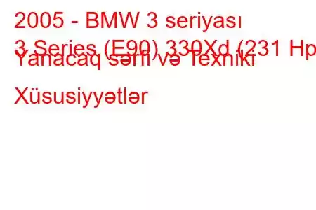 2005 - BMW 3 seriyası
3 Series (E90) 330Xd (231 Hp) Yanacaq sərfi və Texniki Xüsusiyyətlər