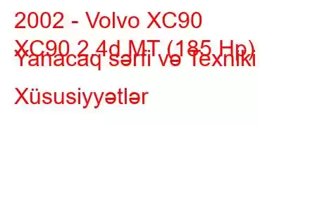 2002 - Volvo XC90
XC90 2.4d MT (185 Hp) Yanacaq sərfi və Texniki Xüsusiyyətlər