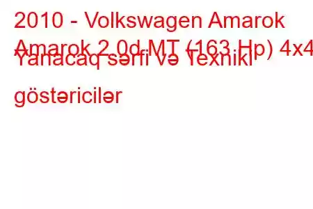 2010 - Volkswagen Amarok
Amarok 2.0d MT (163 Hp) 4x4 Yanacaq sərfi və Texniki göstəricilər