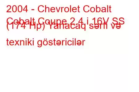 2004 - Chevrolet Cobalt
Cobalt Coupe 2.4 i 16V SS (174 Hp) Yanacaq sərfi və texniki göstəricilər