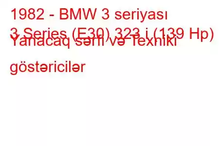 1982 - BMW 3 seriyası
3 Series (E30) 323 i (139 Hp) Yanacaq sərfi və Texniki göstəricilər