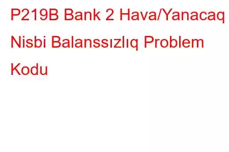 P219B Bank 2 Hava/Yanacaq Nisbi Balanssızlıq Problem Kodu