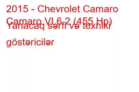 2015 - Chevrolet Camaro
Camaro VI 6.2 (455 Hp) Yanacaq sərfi və texniki göstəricilər