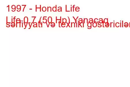 1997 - Honda Life
Life 0.7 (50 Hp) Yanacaq sərfiyyatı və texniki göstəricilər