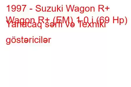 1997 - Suzuki Wagon R+
Wagon R+ (EM) 1.0 i (69 Hp) Yanacaq sərfi və Texniki göstəricilər