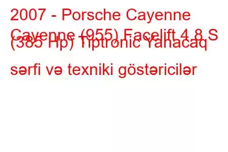 2007 - Porsche Cayenne
Cayenne (955) Facelift 4.8 S (385 Hp) Tiptronic Yanacaq sərfi və texniki göstəricilər